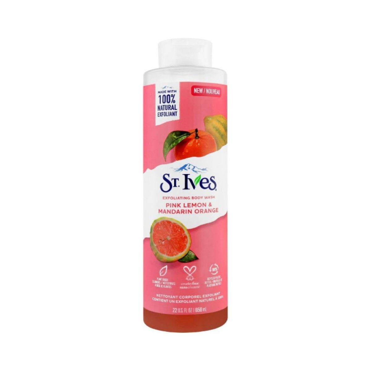 St. Ives Pink Lemon and Mandarin Exfoliating Body Wash 650ml - Image 1