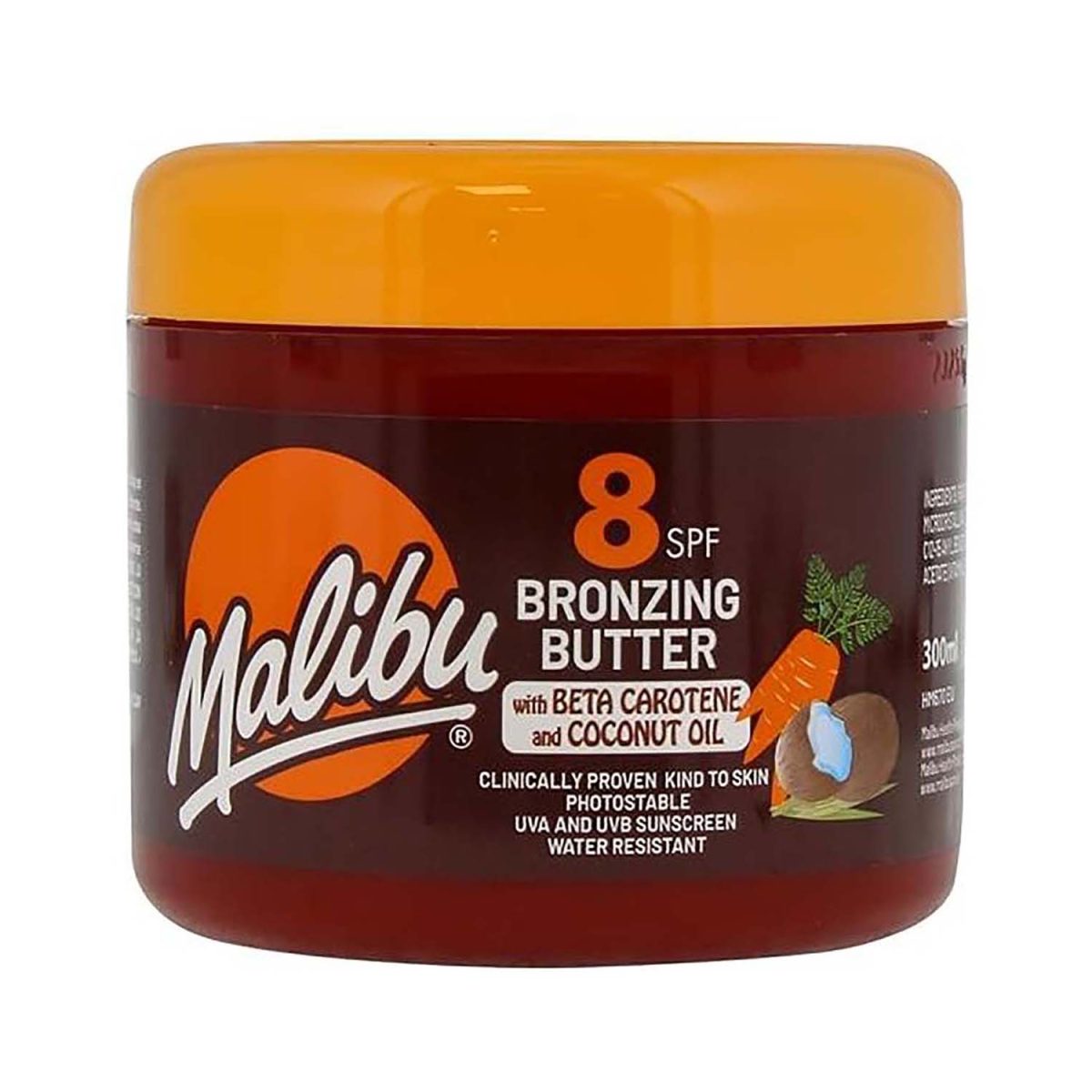 Malibu SPF 8 Bronzing Butter Carotene and Coconut 300ml - Image 1