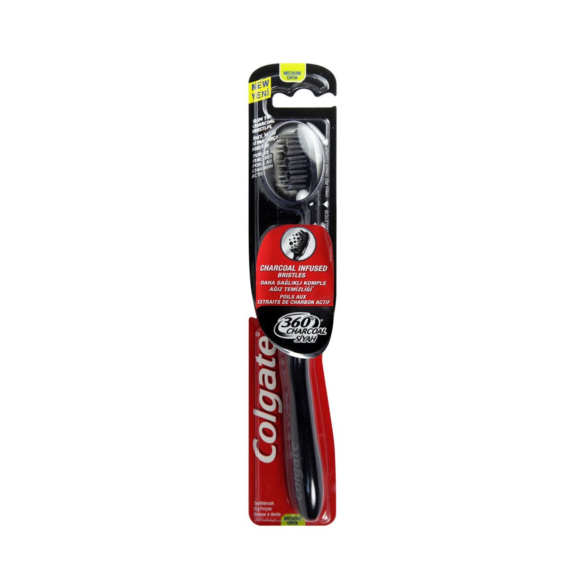 Colgate 360 Charcoal Toothbrush Medium - Image 1