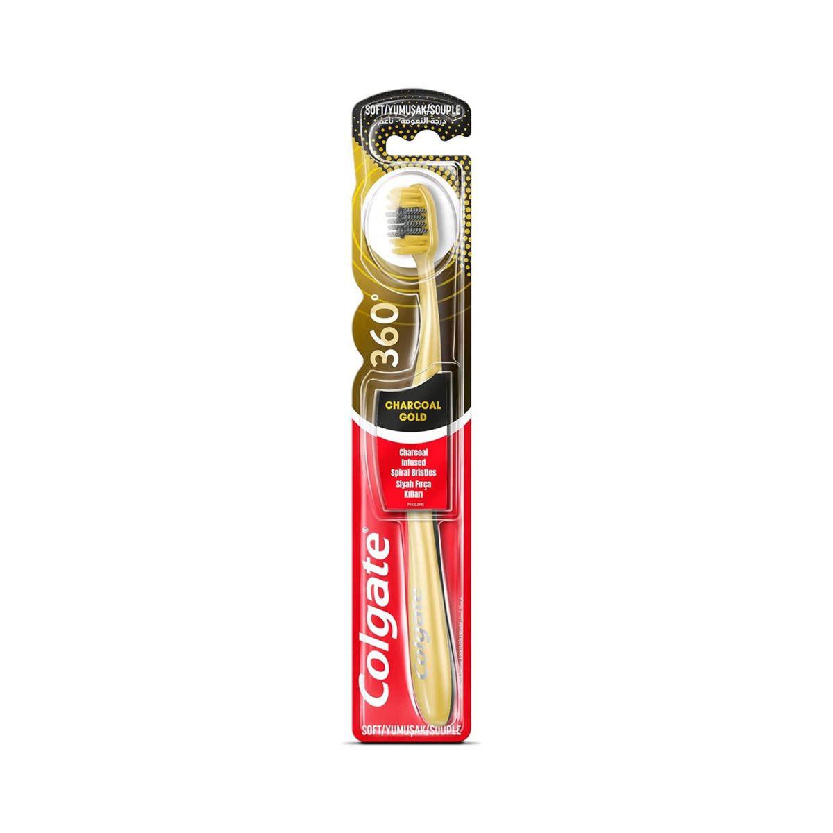 Colgate 360 Charcoal Gold Toothbrush Medium - Image 1