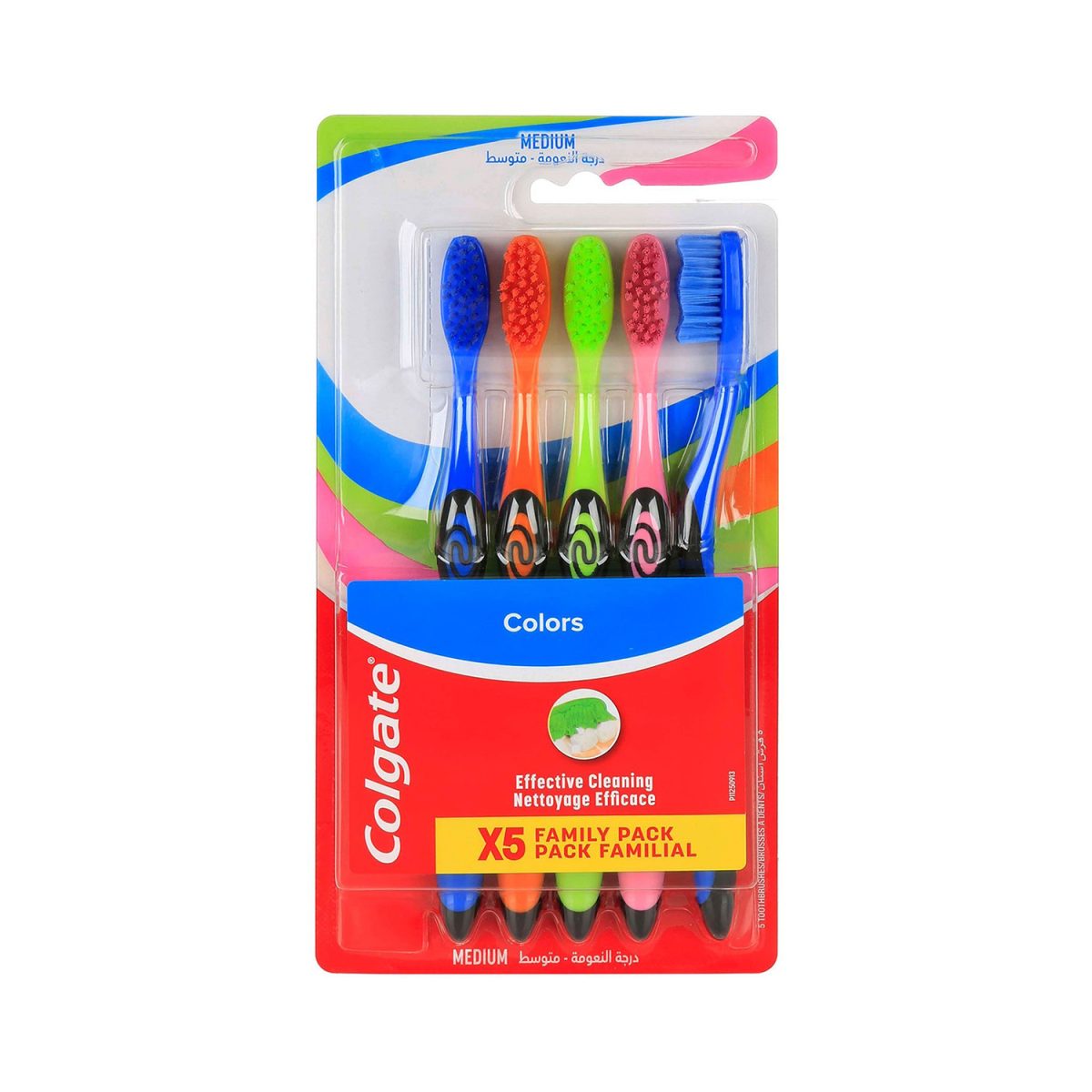 Colgate Colors Toothbrush x5 Medium - Image 1