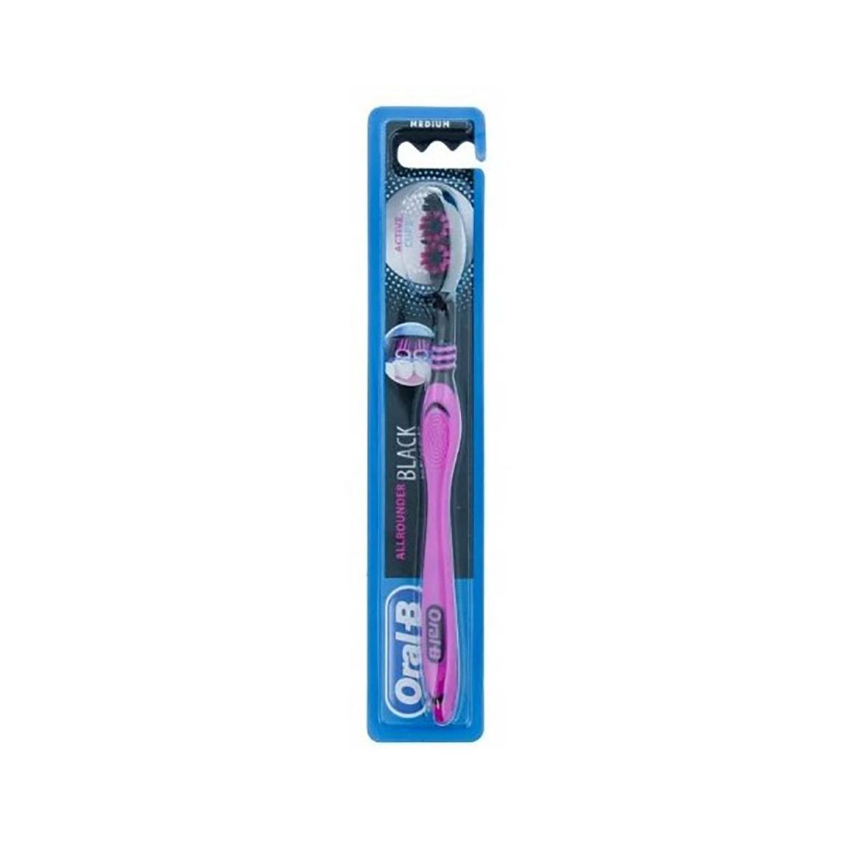 Oral B All round Black Medium Toothbrush - Image 1