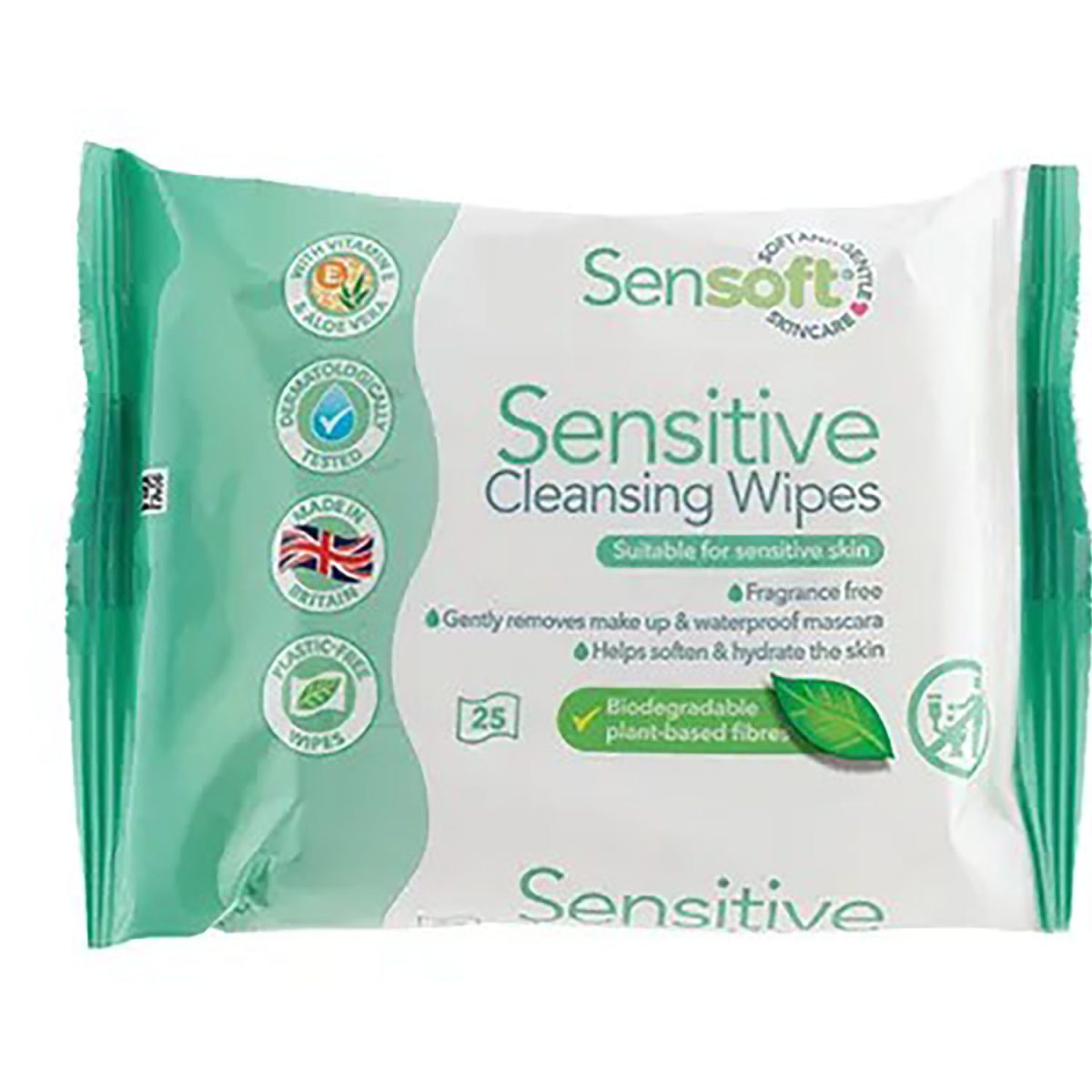Sensoft Deep Cleansing Skincare Wipes 25 Pack - Image 1