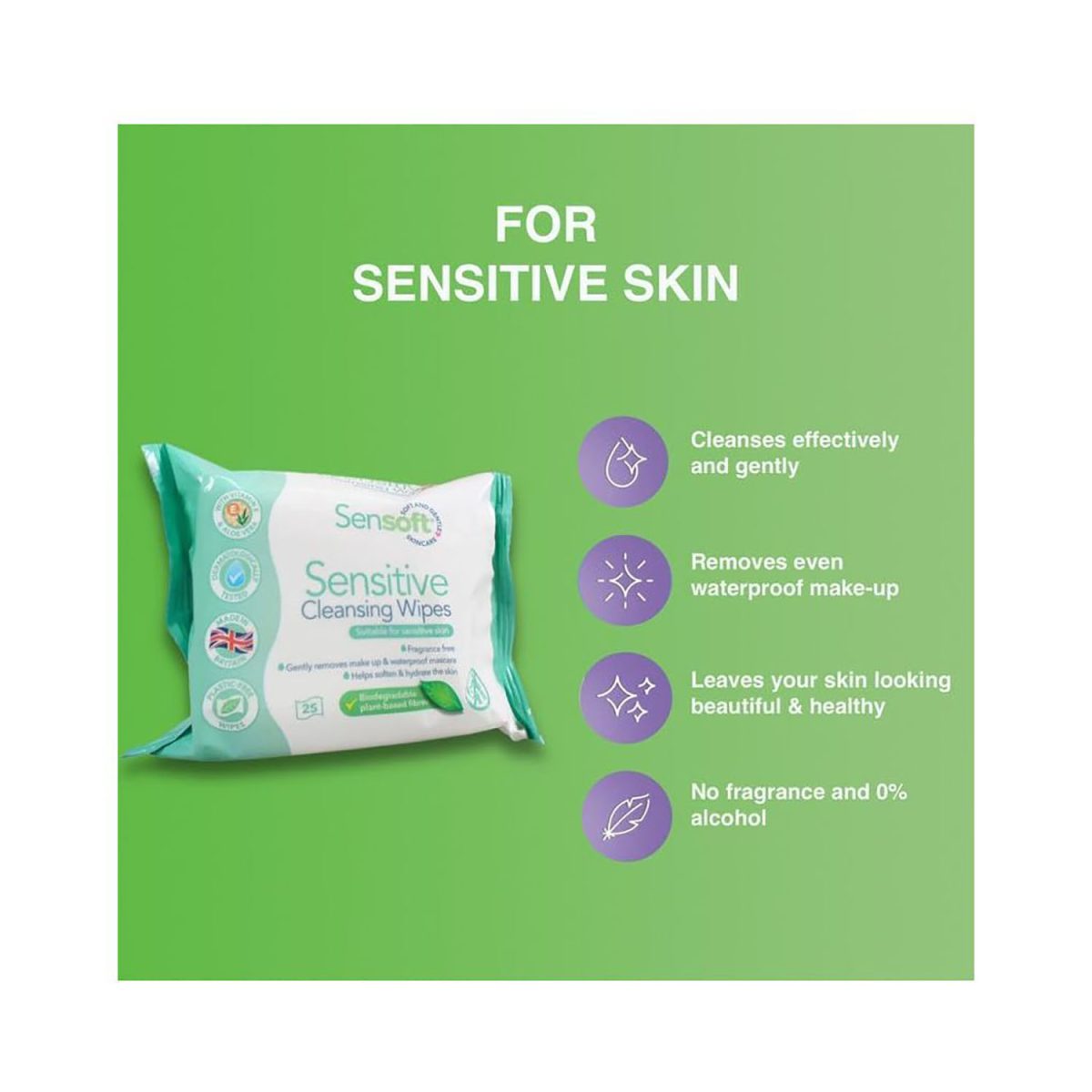 Sensoft Deep Cleansing Skincare Wipes 25 Pack - Image 5