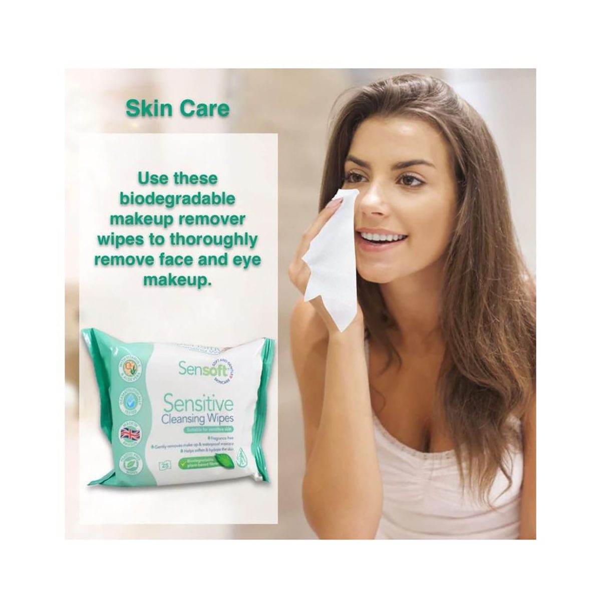Sensoft Deep Cleansing Skincare Wipes 25 Pack - Image 2