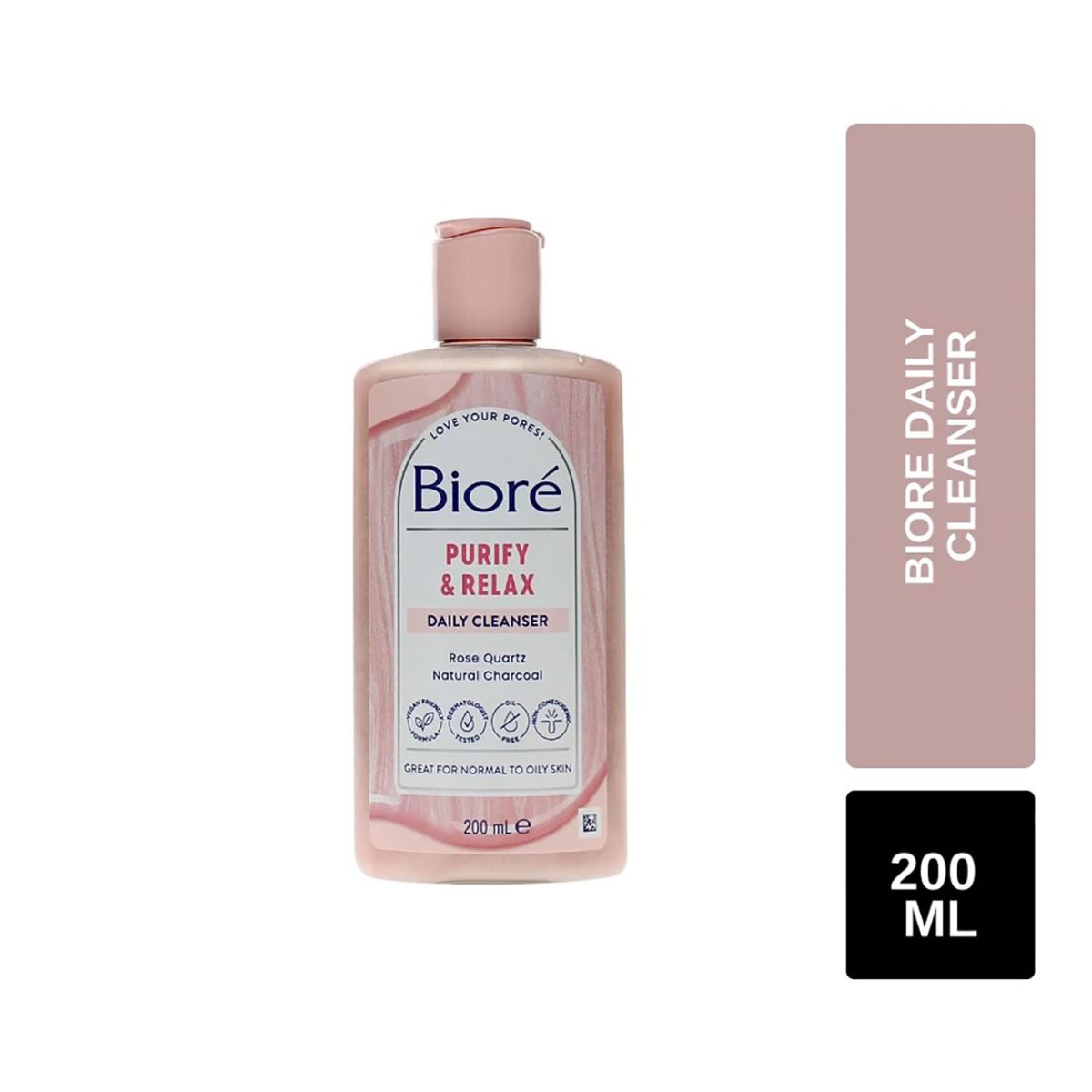 Biore Daily Face Cleanser Quartz & Charcoal Purify & Relax 200ml - Image 4