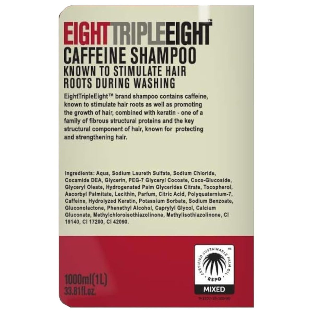 Eight Triple Eight Caffeine Shampoo 1L - Image 3