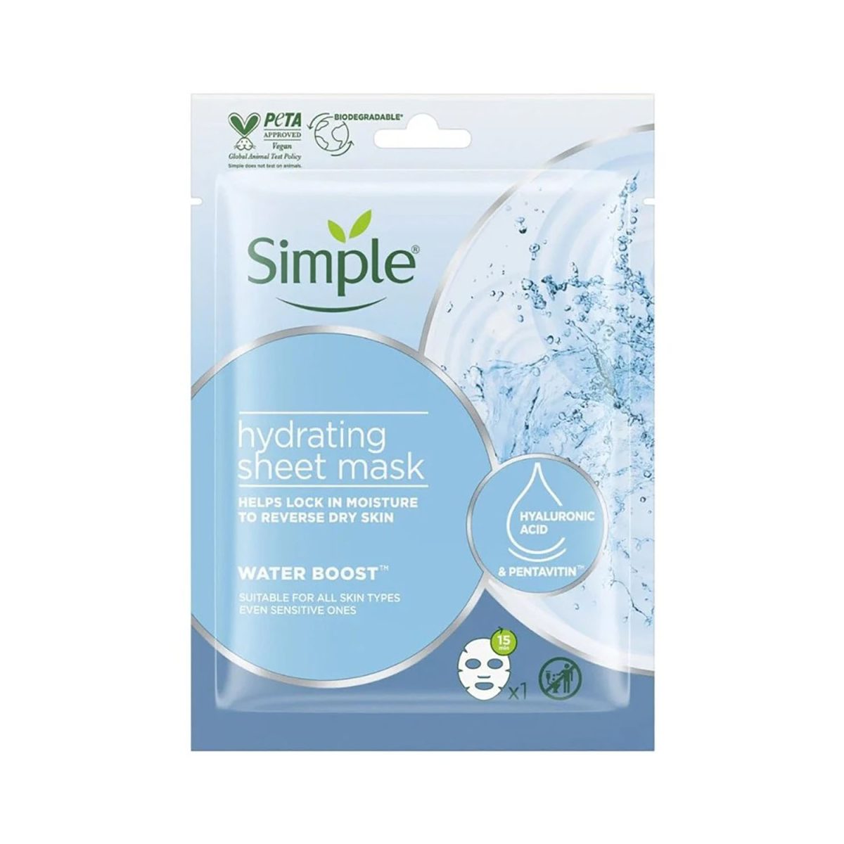 Simple Sheet Mask Water Boost 21ml - Image 1