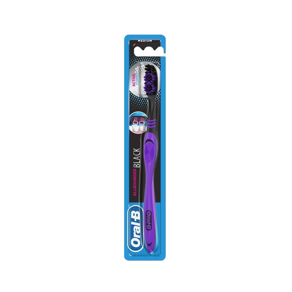 3014260101626 Oral-B Allrounder Black Toothbrush Medium - Image 1