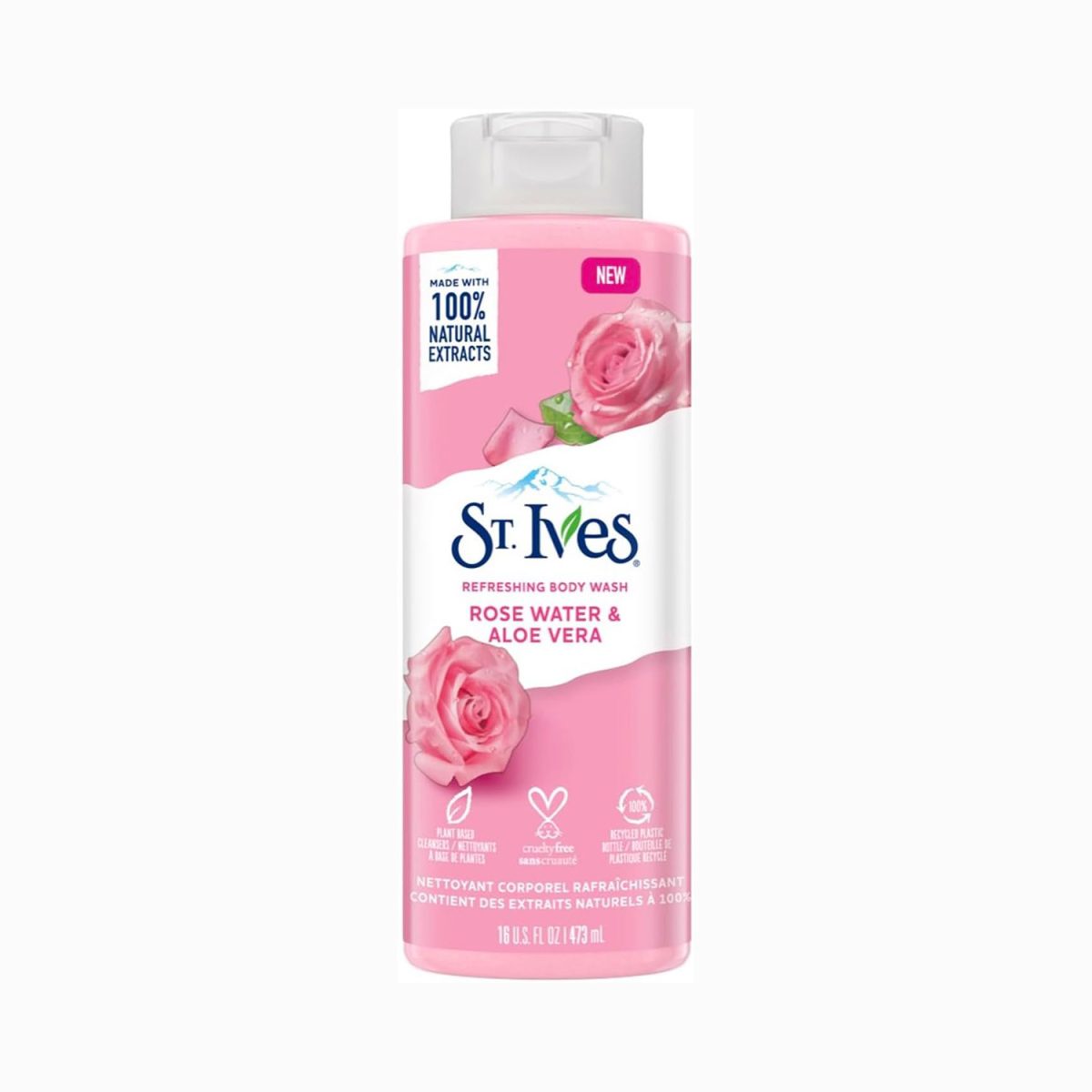 St. Ives Rose Water and Aloe Vera Body Wash 473ml - Image 1